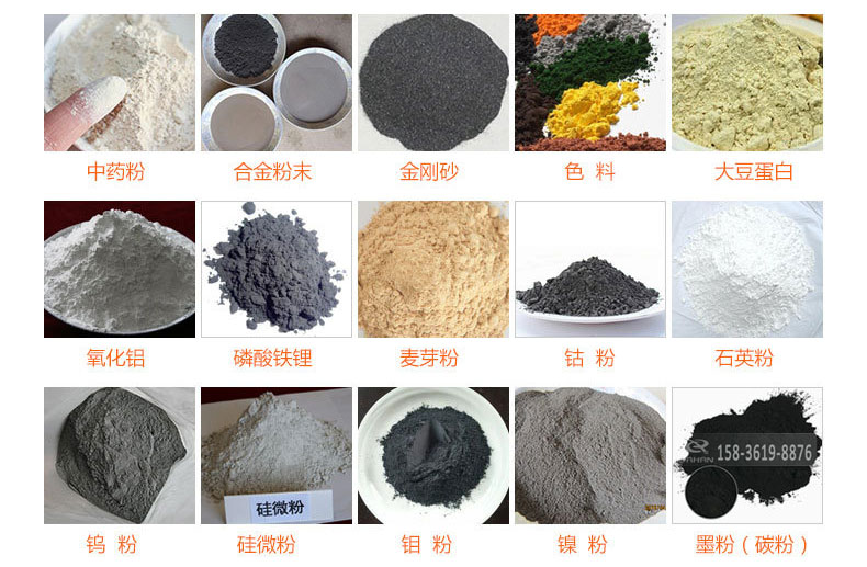 氣體保護(hù)超聲波振動(dòng)篩的行業(yè)應(yīng)用：中藥粉，合金粉末，金剛砂，色料，大豆蛋白，氧化鋁，磷酸鐵鋰，麥芽粉，鈷粉，石英粉，鎢粉，硅微粉，鉬粉，墨粉。