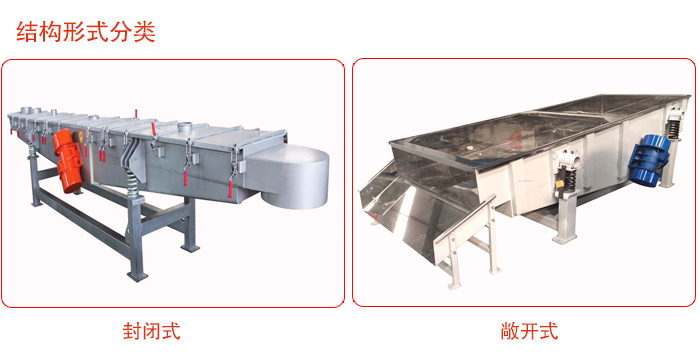 振動(dòng)輸送機(jī)分為封閉式與敞開式兩種。